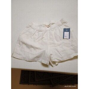 Universal Threads Ivory Shorts Pockets Pullon Linen Blend Women's Size XS